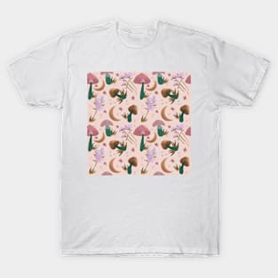 Retro Mushrooms and Flowers T-Shirt